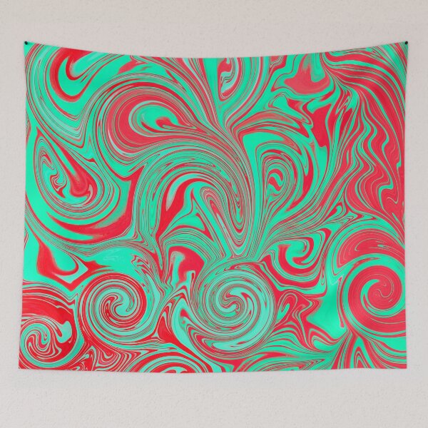 Item preview, Turquoise and Red Abstract Design designed and sold by Carbonbubble.