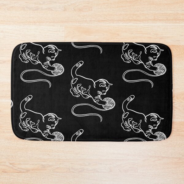 Item preview, Cute Cat with Yarn One-Line Artwork designed and sold by ZartyDesigns.