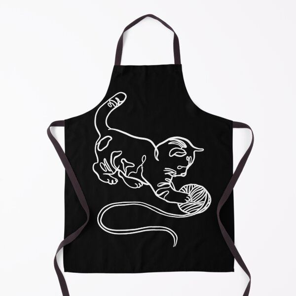 Item preview, Cute Cat with Yarn One-Line Artwork designed and sold by ZartyDesigns.
