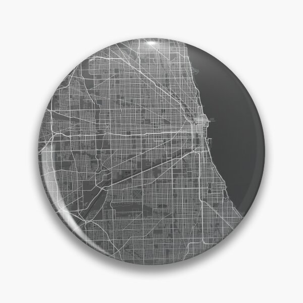 Item preview, Chicago minimalistic map monochrome dark gray designed and sold by softlycarol.