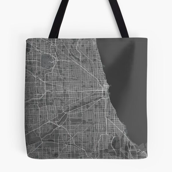 Item preview, Chicago minimalistic map monochrome dark gray designed and sold by softlycarol.