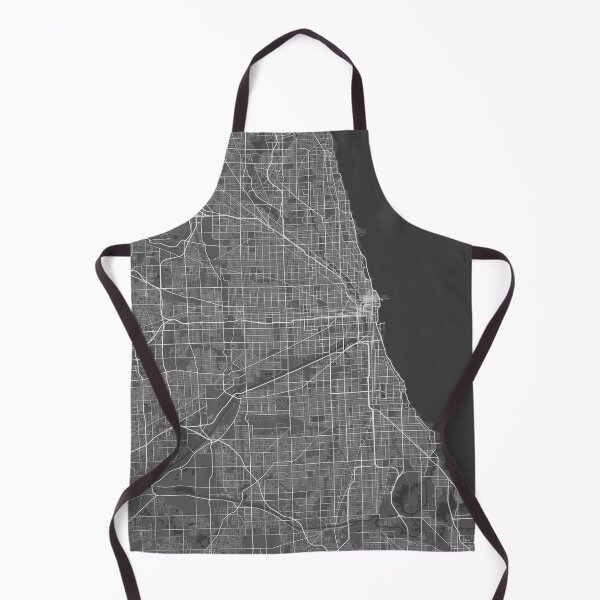 Item preview, Chicago minimalistic map monochrome dark gray designed and sold by softlycarol.