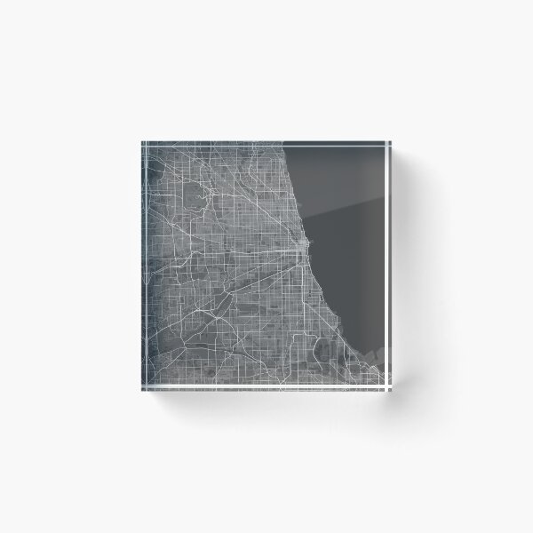 Item preview, Chicago minimalistic map monochrome dark gray designed and sold by softlycarol.
