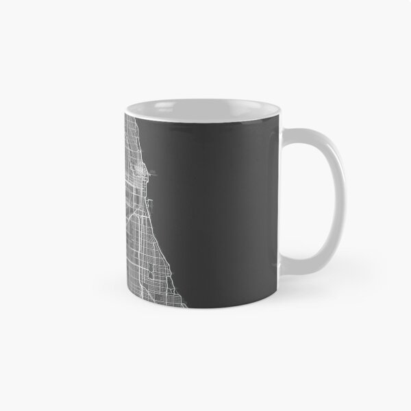 Item preview, Chicago minimalistic map monochrome dark gray designed and sold by softlycarol.