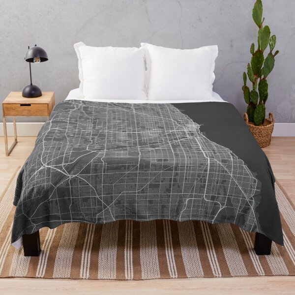 Item preview, Chicago minimalistic map monochrome dark gray designed and sold by softlycarol.