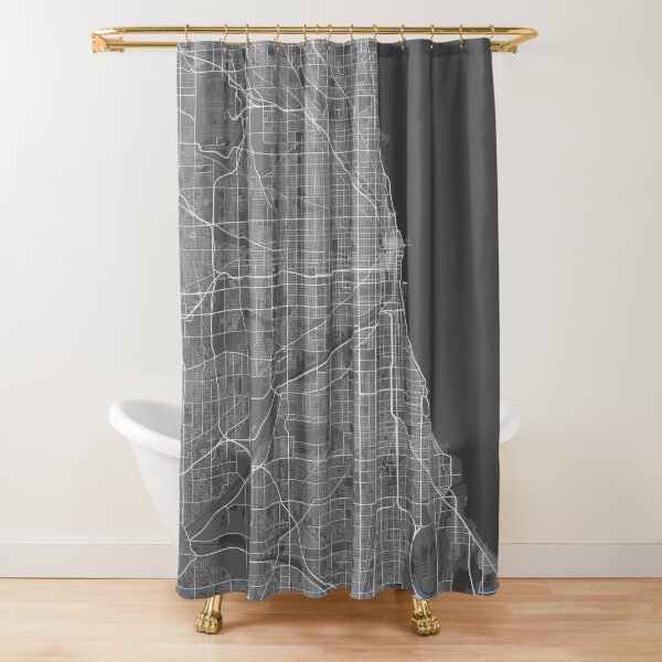 Item preview, Chicago minimalistic map monochrome dark gray designed and sold by softlycarol.