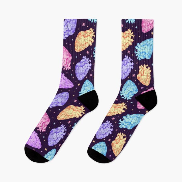 Item preview,  Pastel Anatomical Hearts Scatter on Black designed and sold by Paisley Yazel.