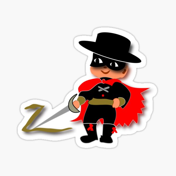 Retro Kid Billy features the legendary Zorro Sticker