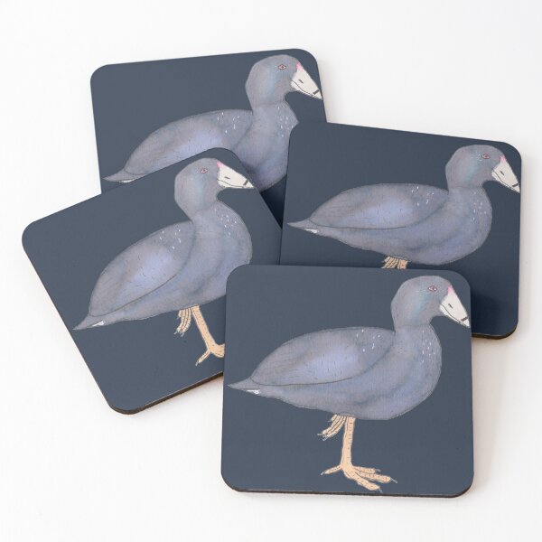 Item preview, American Coot watercolor bird species art designed and sold by TheWaterBirds.