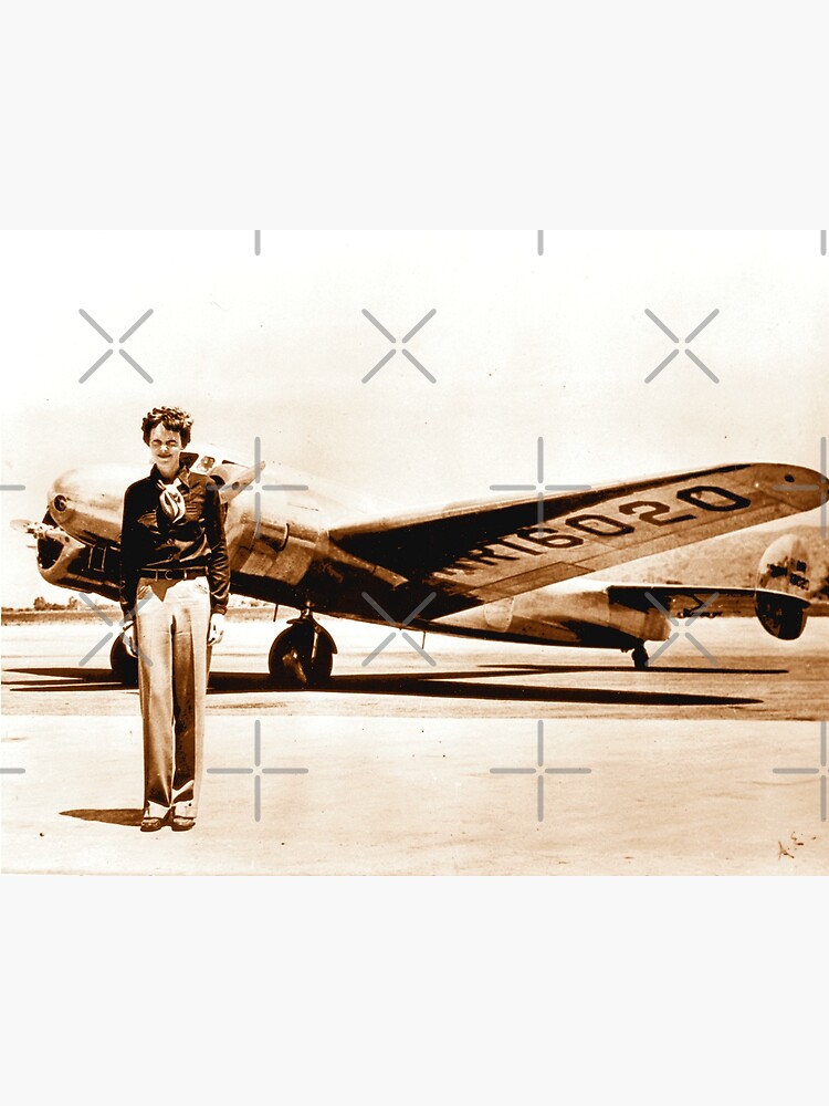 Disover Amelia Earhart With Her Lockheed Electra Circa 1937 Premium Matte Vertical Poster