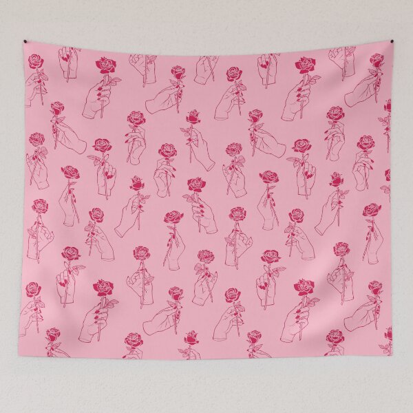 Item preview,  Hands Holding Pink Roses Countour on Pink designed and sold by Paisley Yazel.