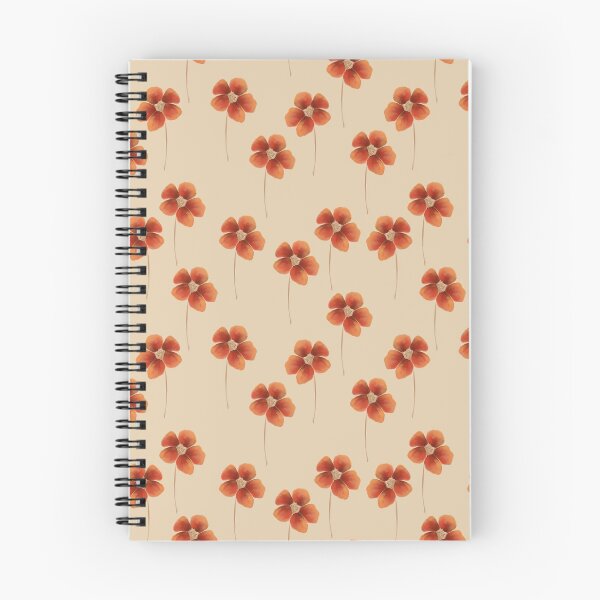 Item preview, Red floral repeating pattern on a buttercream background designed and sold by Julie  Owen.