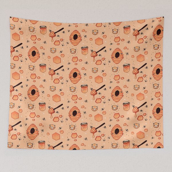 Item preview, adorable honey themed pattern designed and sold by HibiscusHeron.