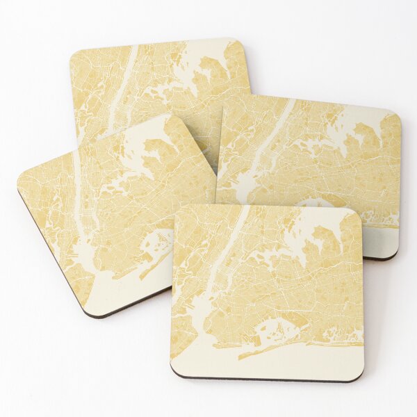 Item preview, New York minimalistic map monochrome yellow designed and sold by softlycarol.