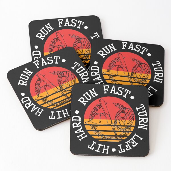 Item preview, Hit Hard Run Fast Turn Left- Baseball Funny designed and sold by Vibing-Right.