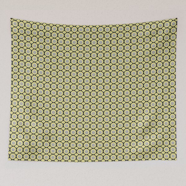 Item preview, Yellow and Grey Ikat Floral with Shells designed and sold by JPuckett-Design.