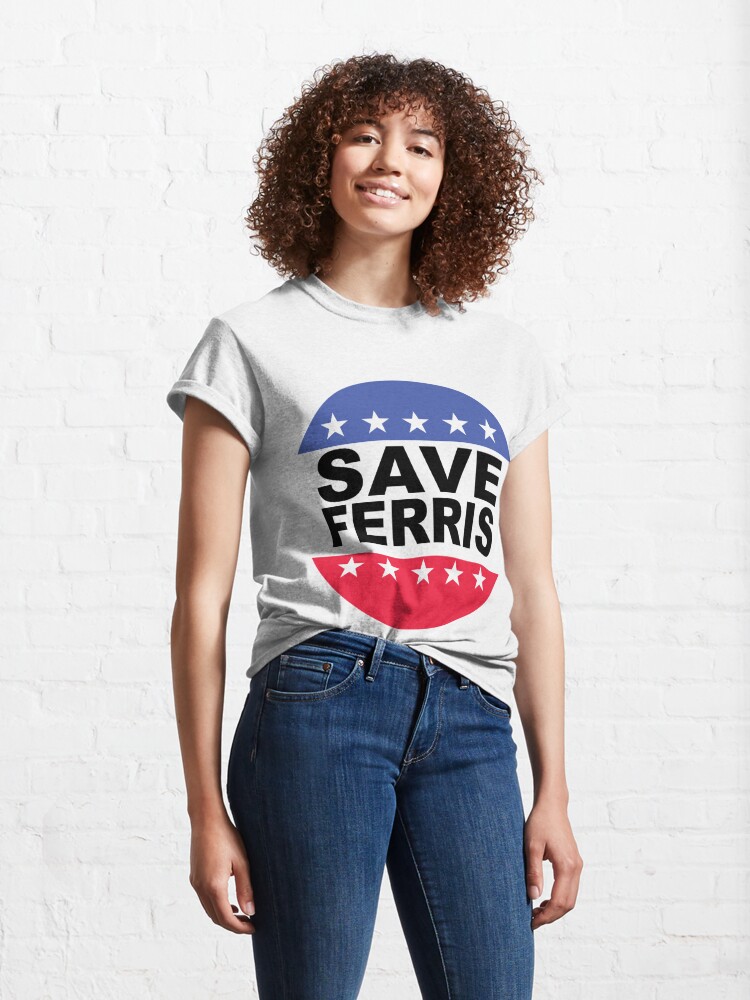Discover Save Ferris Retro Blue Red White US Flag Inspired T-Shirt