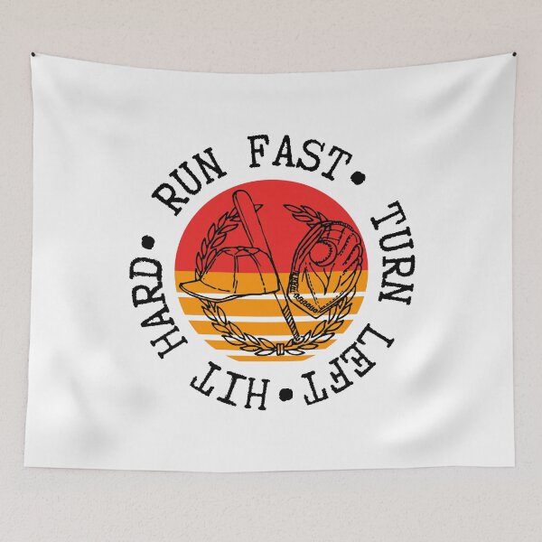 Item preview,  Hit Hard Run Fast Turn Left- Baseball Funny designed and sold by Vibing-Right.
