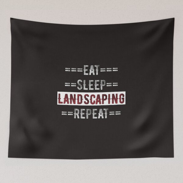 Item preview, Landscaper Gift - Eat Sleep Landscaping Repeat  - Distressed Text Design designed and sold by TrndSttr.