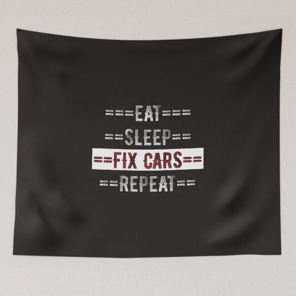 Item preview, Mechanic Gift - Eat Sleep Fix Cars Repeat  - Distressed Text Design designed and sold by TrndSttr.