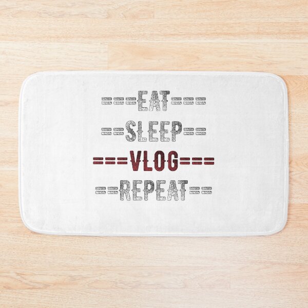 Item preview, Vlogger Gift - Eat Sleep Vlog Repeat  - Distressed Text Design designed and sold by TrndSttr.