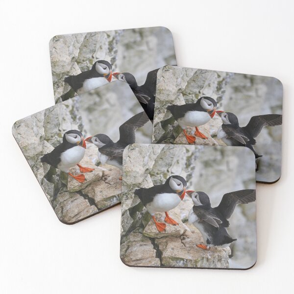 Item preview, Puffin pair on cliffside designed and sold by ClaireChown.