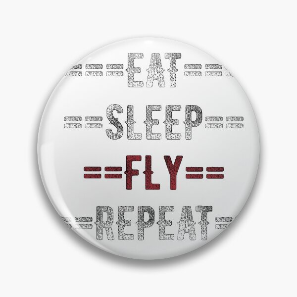 Artikelvorschau, Pilotgeschenk - Eat Sleep Fly Repeat - Distressed Text Design entworfen und verkauft von TrndSttr.