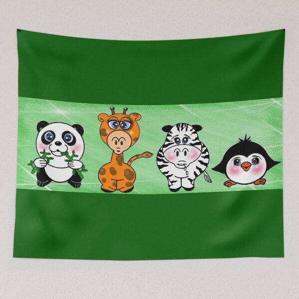 Item preview, cute animals - Panda , Giraffe , Zebra and penguin designed and sold by Shirley cute art .