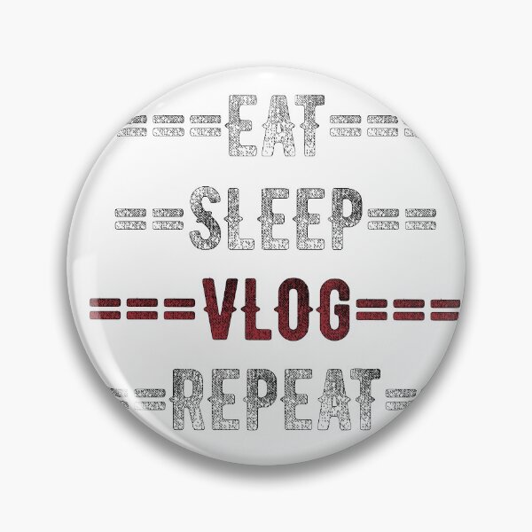 Item preview, Vlogger Gift - Eat Sleep Vlog Repeat  - Distressed Text Design designed and sold by TrndSttr.