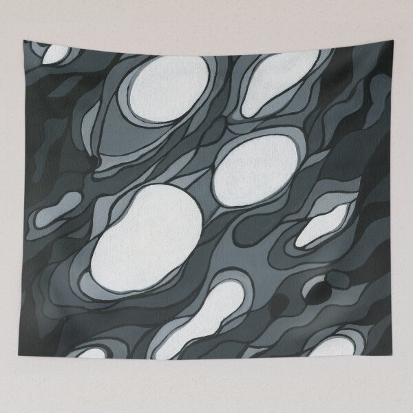 Item preview, Abstract cosmos black and white painting designed and sold by Marion Yeo.