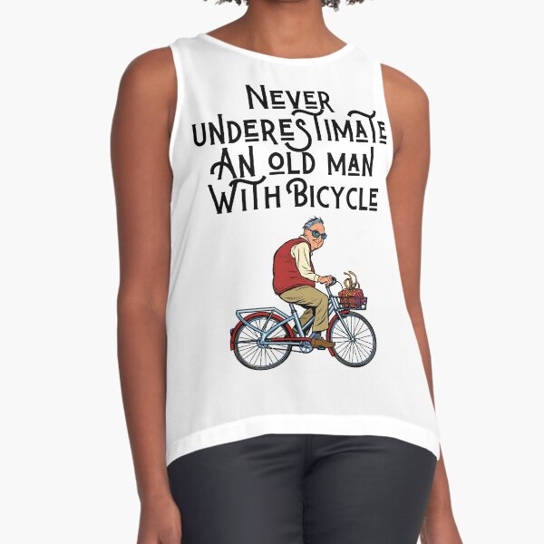 Mens Never Underestimate An Old Man On A Bike Grandpa Ringneck Tumbler