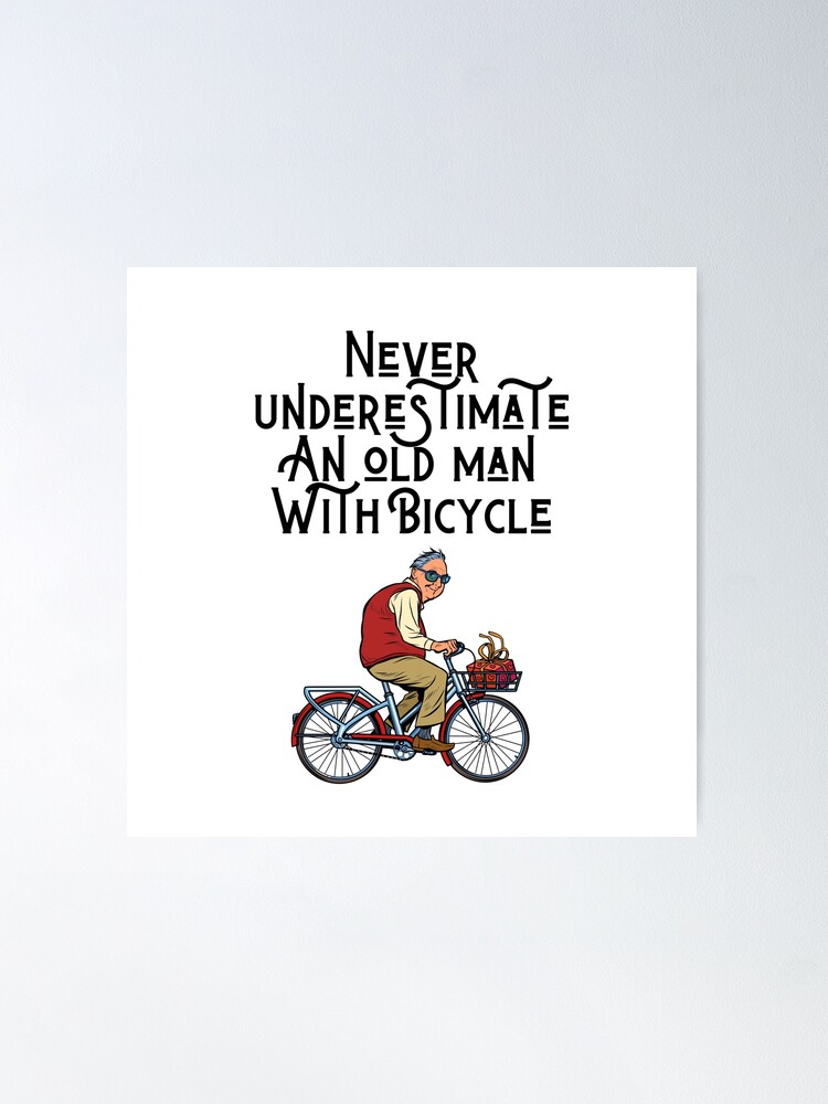 Mens Never Underestimate An Old Man On A Bike Grandpa Ringneck Tumbler