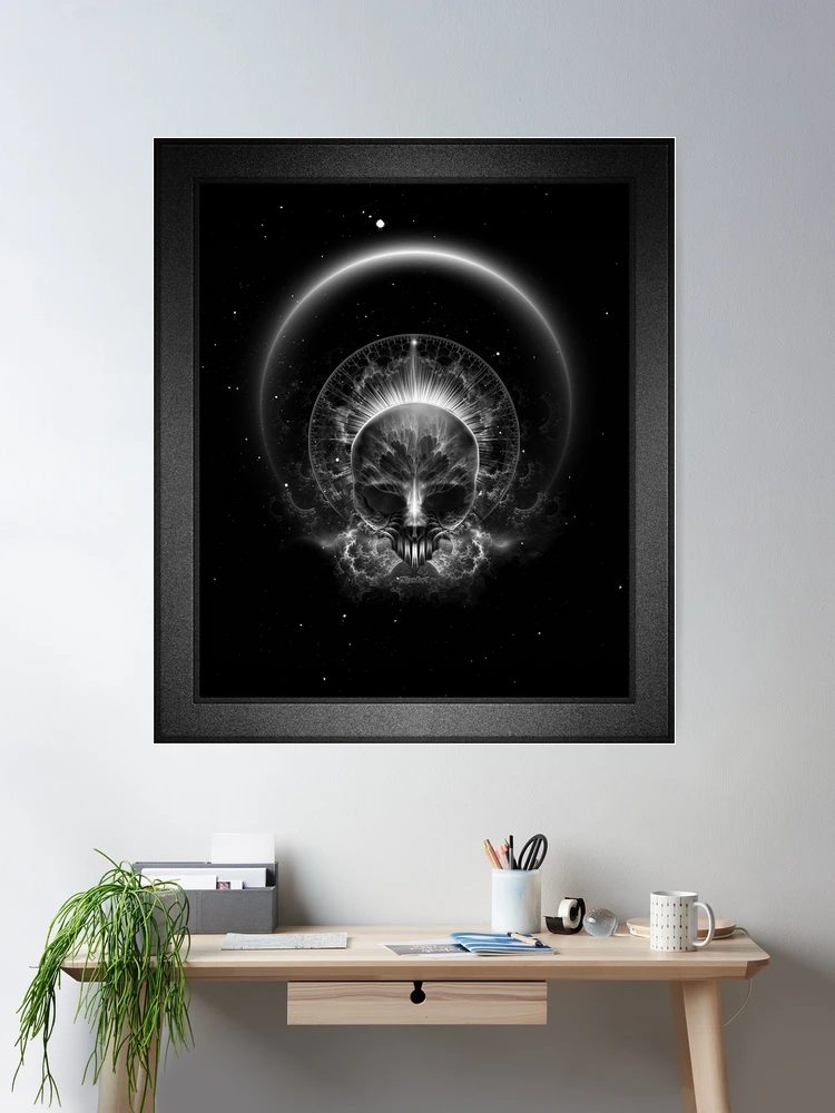 Gothic Skull Blaze Abstract Digital Art - Mysterious Mystical Energy 2 Gothic Skull Blaze Abstract Digital Art Creation by Xzendor7 Wall Decor Poster Art Print