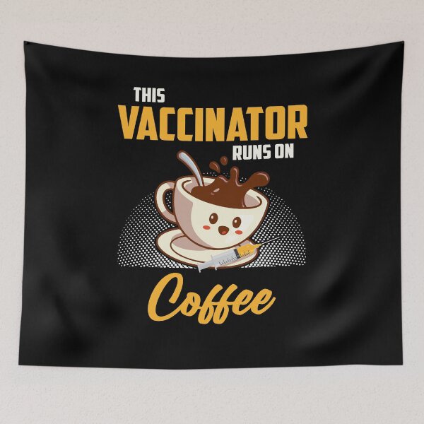 Aperçu de l'œuvre Ce vaccin fonctionne au café Vaccination drôle créée et vendue par Dressed For Duty.