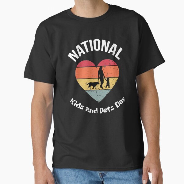 Item preview, National Kids and Pets Day Heart Retro Vintage Sunset, Celebration With Animals designed and sold by magicos1.