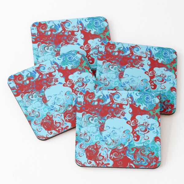 Item preview, Indie Retro Swirls Aesthetic Abstract # 5: Swirly Q (Baby Blue y Dark Red) designed and sold by Cosmic-Ferret.