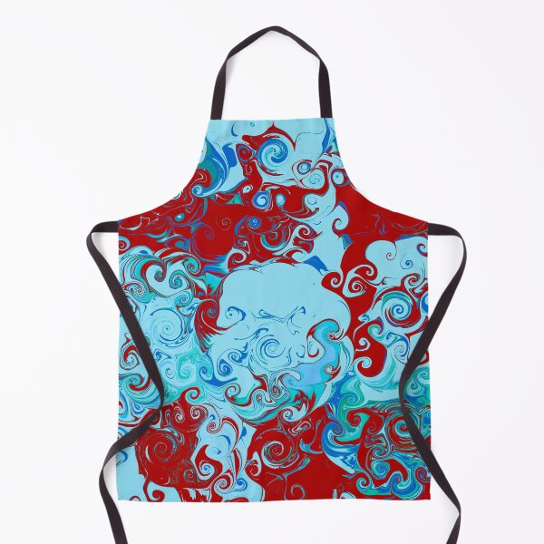 Item preview, Indie Retro Swirls Aesthetic Abstract #5 : Swirly Q (Baby Blue and Dark Red) designed and sold by Cosmic-Ferret.