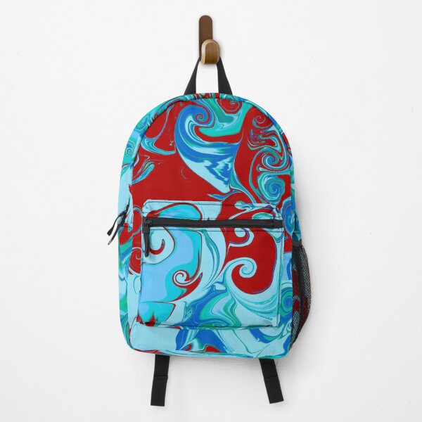 Item preview, Indie Retro Swirls Aesthetic Abstract #5 : Swirly Q (Baby Blue and Dark Red) designed and sold by Cosmic-Ferret.
