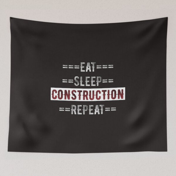Item preview, Construction Worker Gift - Eat Sleep Construction Repeat  - Distressed Text Design designed and sold by TrndSttr.