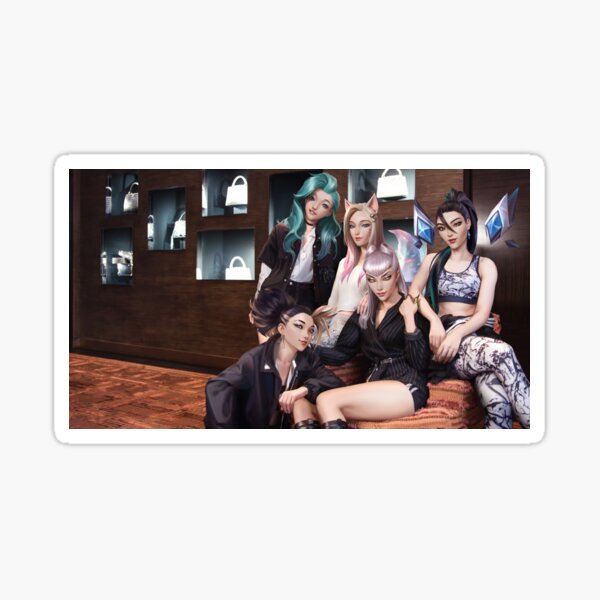 KDA Group with Ahri, Akali, Evelynn, Kai'Sa and Séraphine Sticker