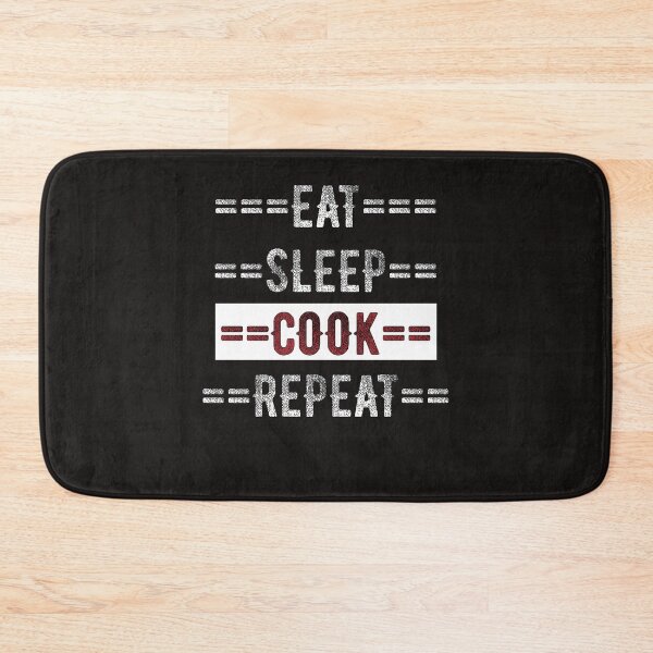 Item preview, Cooking Gift - Eat Sleep Cook Repeat  - Distressed Text Design designed and sold by TrndSttr.