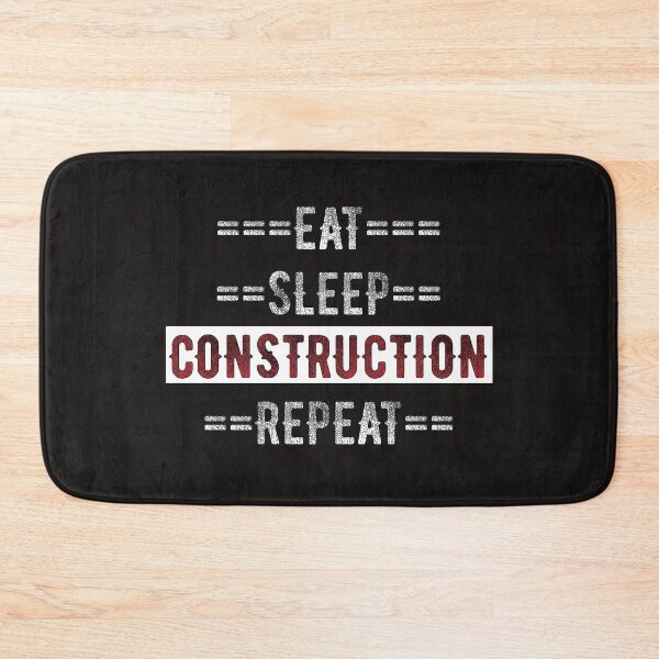 Item preview, Construction Worker Gift - Eat Sleep Construction Repeat  - Distressed Text Design designed and sold by TrndSttr.