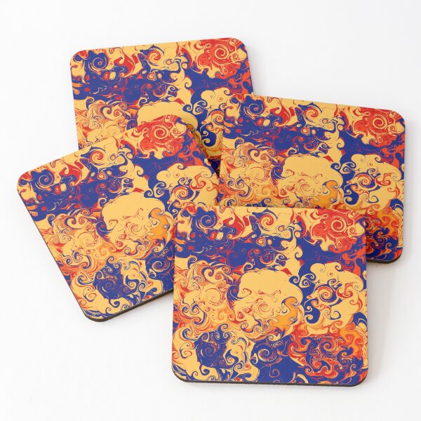 Item preview, Indie Retro Swirls Aesthetic Abstract #5 : Swirly Q (Orange and Navy Blue) designed and sold by Cosmic-Ferret.