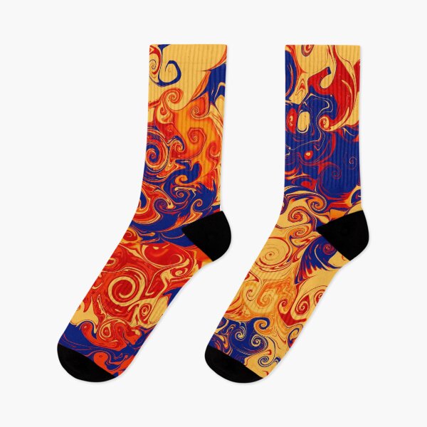 Item preview, Indie Retro Swirls Aesthetic Abstract #5 : Swirly Q (Orange and Navy Blue) designed and sold by Cosmic-Ferret.