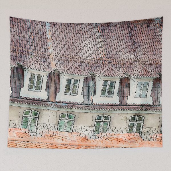 Item preview, Lisbon Building Watercolour designed and sold by SofiaAlves.