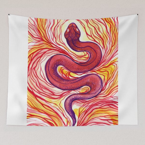 Item preview, Fire Serpent - Gouache designed and sold by VivtheFish.