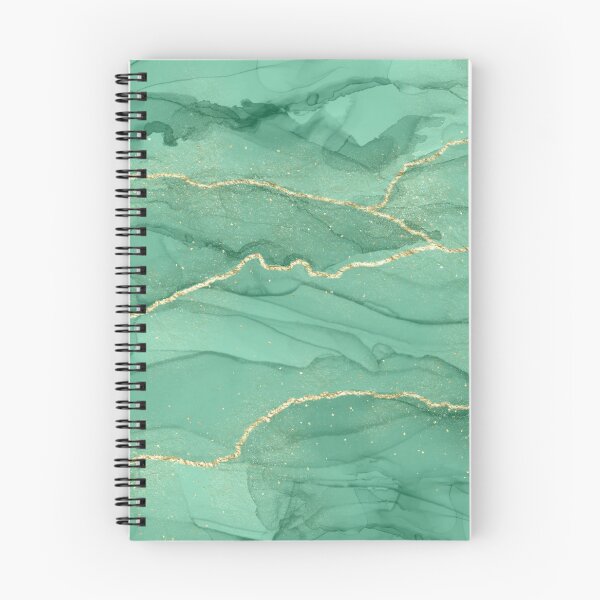 Item preview, Green and Gold Alcohol ink Watercolor Marble designed and sold by LeahsColorBox.
