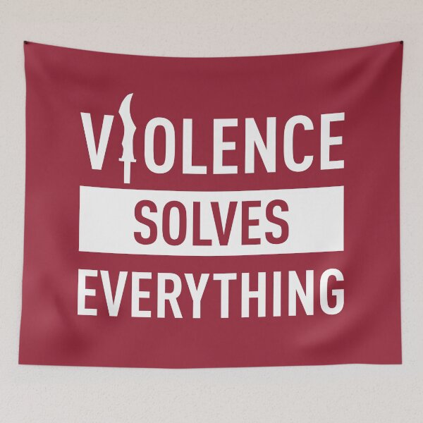 Item preview, Violence Solves Everything (Red BG) designed and sold by FilipeFerreira.