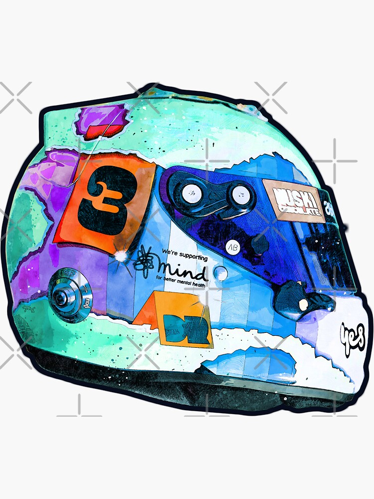 "F1 2021 DR's Crash Helmet Artwork" Sticker for Sale by d25bev Redbubble