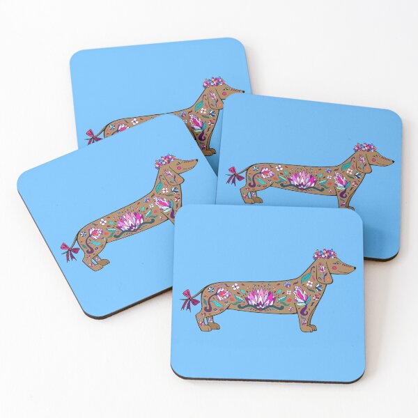 Item preview, dachshund dog cute floral crown flowers summer bow designed and sold by anzhelikamilisa.
